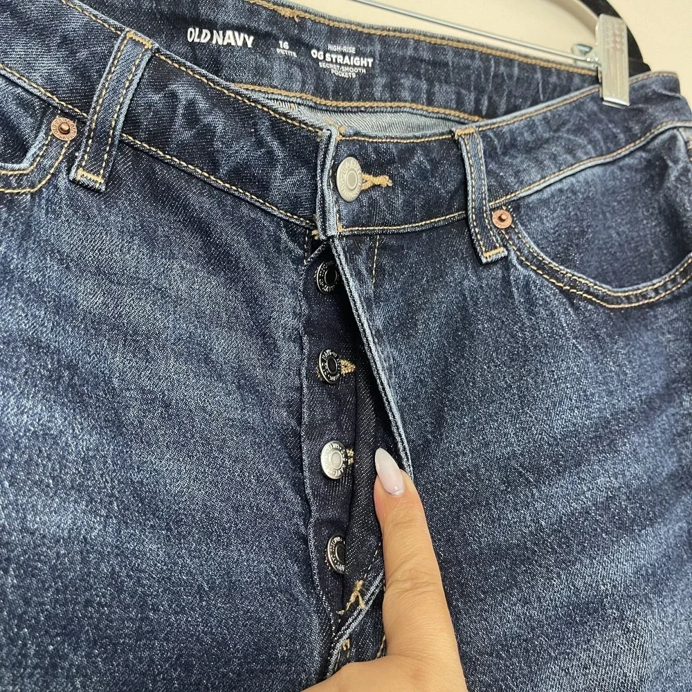 NWT Old Navy High-Waisted Button-Fly OG Straight Ankle‎ Jeans Sz 16P
